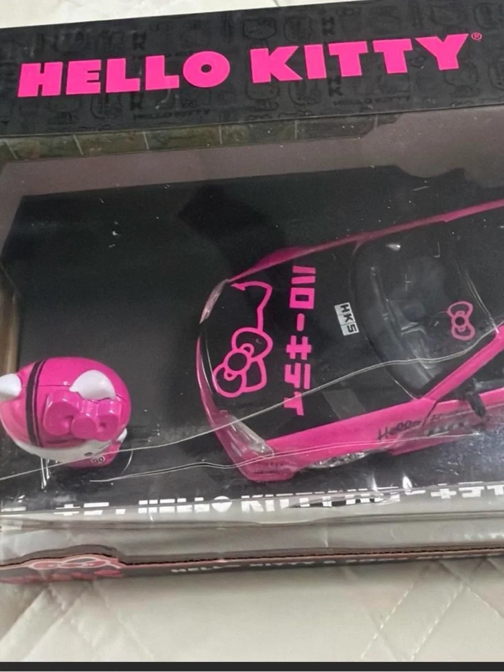 Hello Kitty Pink 2002 Nissan Skyline GT-R Die-Cast with Figure